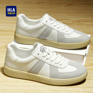 海澜之家冬季男款德训鞋复古平底舒适软底情侣运动休闲鞋板鞋子男