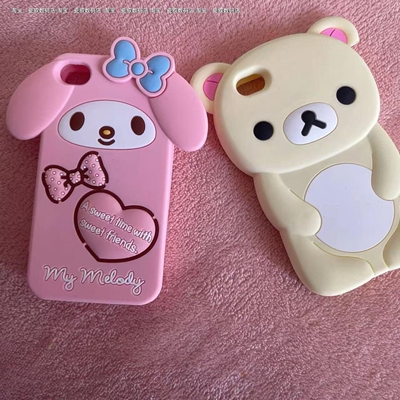立体轻松熊iPhone4S手机壳苹果5SE美乐蒂6Plus可爱678硅胶8代se23