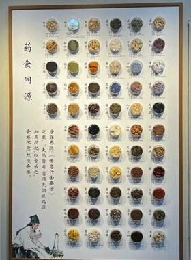 药食同源中药标本展示画氛围中医药文创装饰画挂画直播文化墙养生
