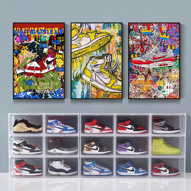 潮流涂鸦挂画牌球鞋洗店