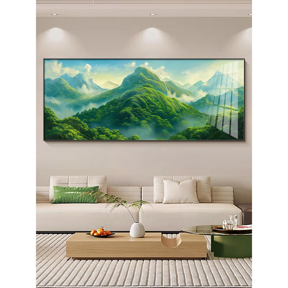 背有靠山客厅装饰画青山图有山无水沙发背景墙挂画现代简约靠山图