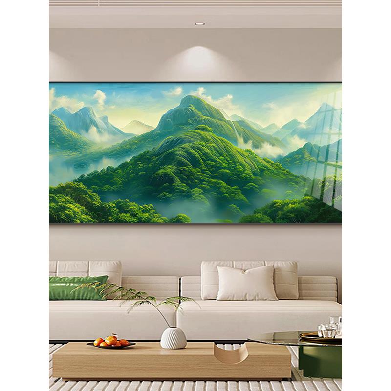 背有靠山客厅装饰画青山图有山无水沙发背景墙挂画现代简约靠山图