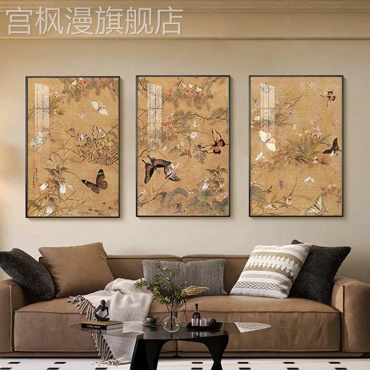 中古风客厅装饰画法式覆古艺术沙发背景墙壁画高级感覆式楼梯挂画图片