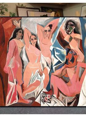 亚威农少女毕卡索Picasso欧式现代客厅抽象人卧室古典挂画