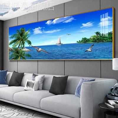 客厅沙发背景墙装饰画现代简约海洋风景挂画酒店卧室床头墙画壁画