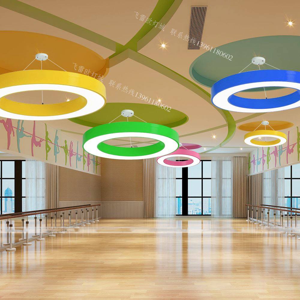 led艺术机构大厅吊顶灯培训班美术班造型灯幼儿园舞蹈厅创意吊灯
