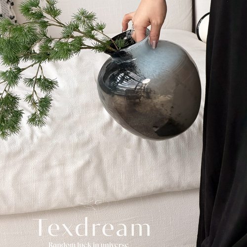TEXDREAM织梦 雪岩 现代轻奢琉璃花瓶客厅茶几玄关装饰品插花摆件