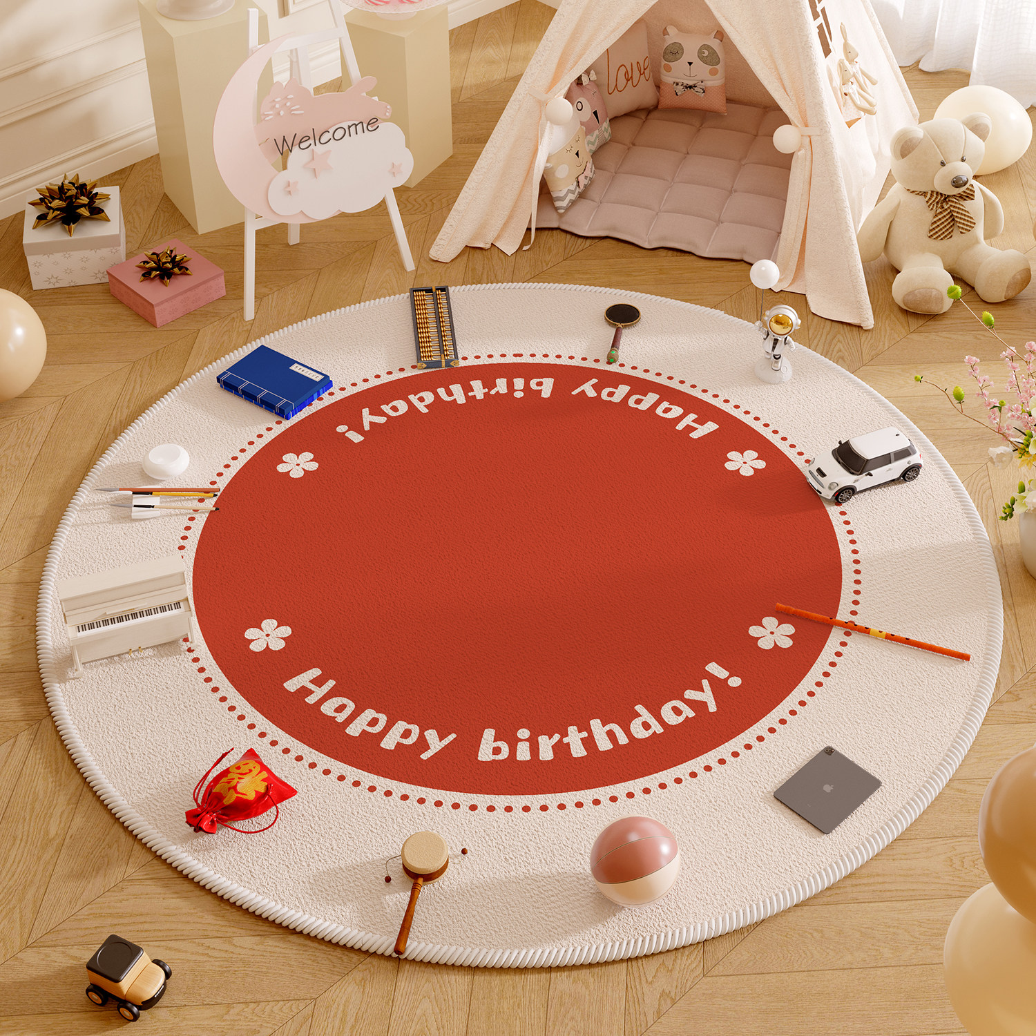 宝宝一周岁生日抓周地毯道具垫子儿童圆形抓阄地垫抓周毯子爬行垫,居家布艺,地毯,淘宝优惠券,粉丝福利购,淘宝优惠卷