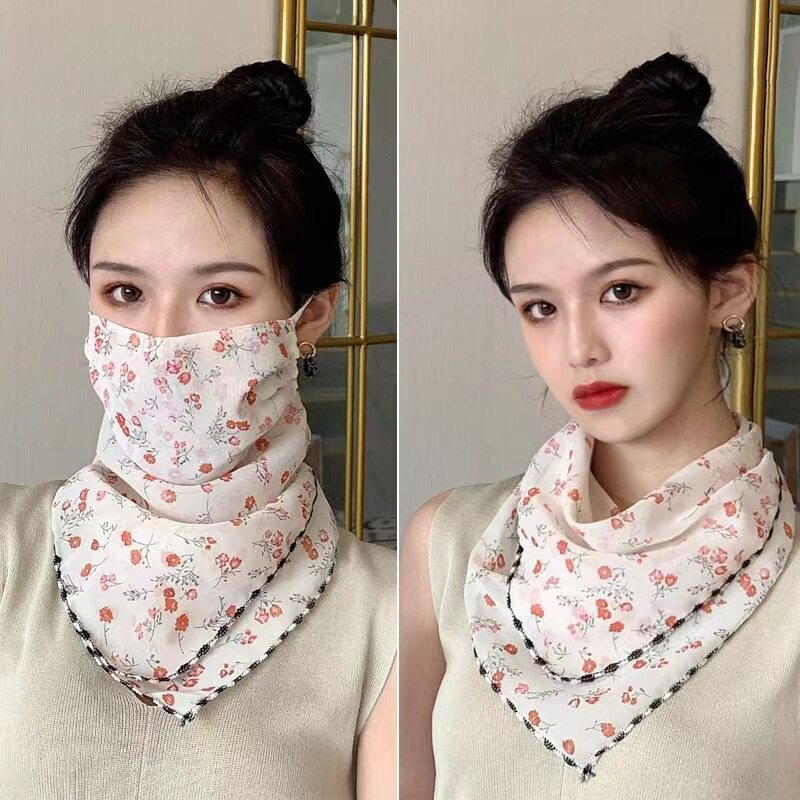 围脖透气护脸围巾新款防风女薄款