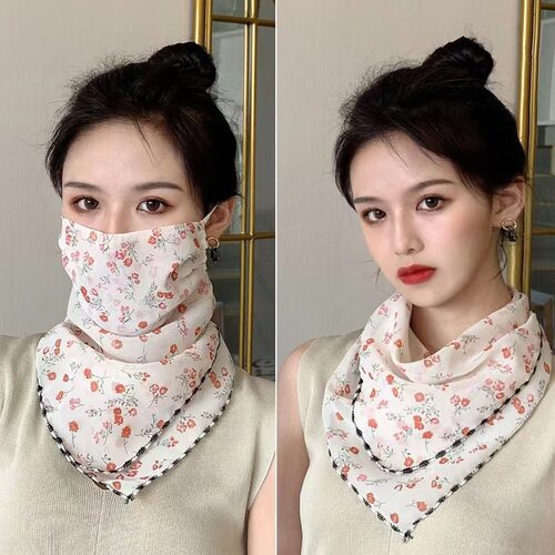 围脖透气护脸围巾新款防风女薄款