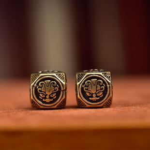 手工DIY半成品黄铜玄阴四象方珠隔珠配件文玩佛珠腰珠顶珠饰品