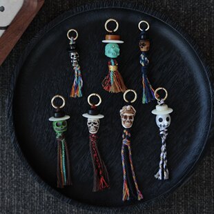 多材质骷髅头阿呆小滴流挂件手工编织DIY文玩饰品包挂手链挂饰