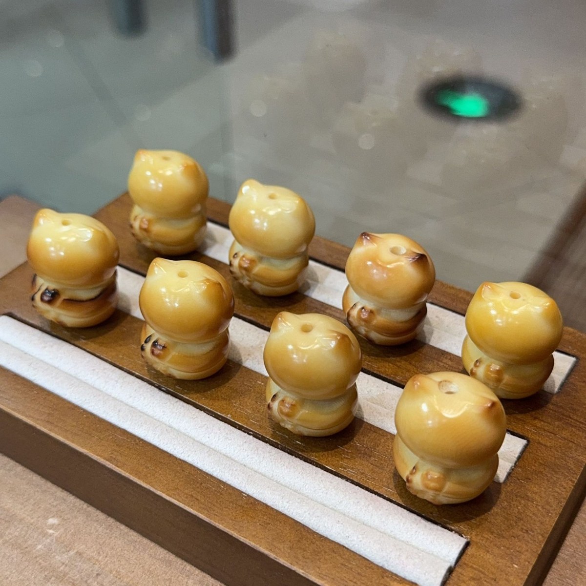 天然象牙果念经猫手串手持吊坠挂件文玩配饰