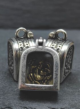 藏式大黑天嘎乌盒吊坠挂件文玩配饰diy手串配件