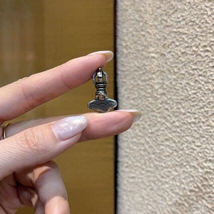 藏式纯铜不掉色金刚钺刀背云配饰文玩佛珠手串diy侧挂挂件配饰