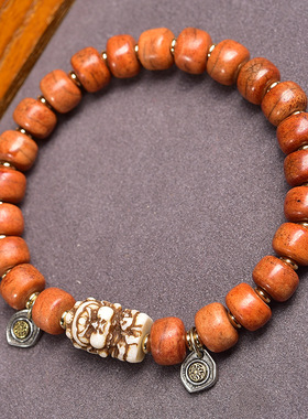 藏传回流老料骆驼骨文玩佛珠念珠手串藏式文玩男女手链