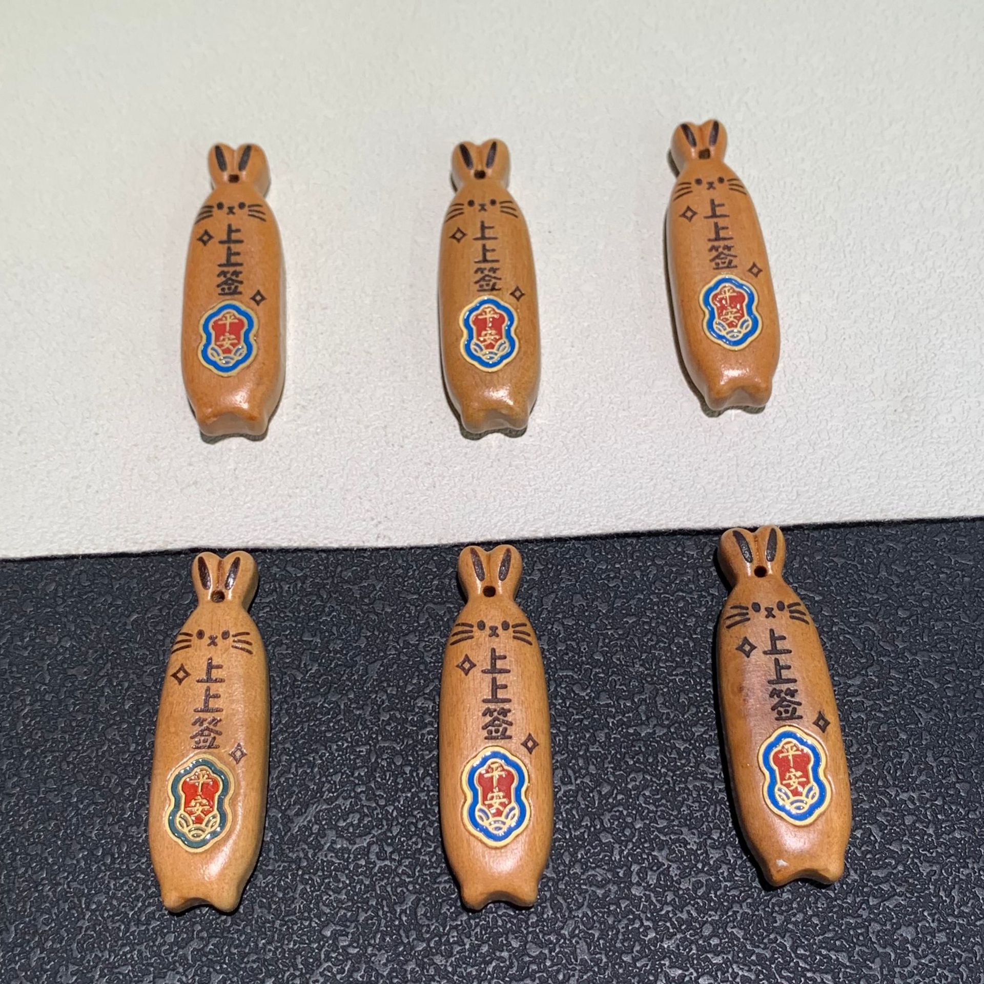 桃木兔子上上签配件吊坠手工diy手链项链文玩挂件可爱配饰厂家直