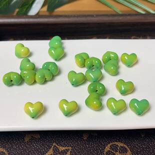 菱镁矿松石菜籽黄爱心手串文玩配饰配件diy饰品
