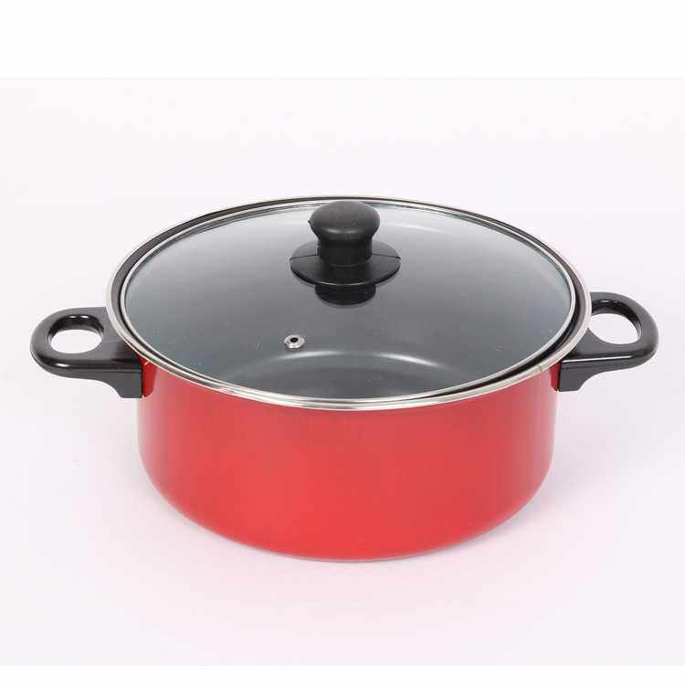 新款直销厨房年年红锅具三件套不粘锅无油烟无涂层炒锅套装锅具礼