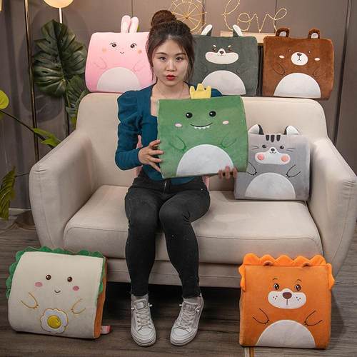新款直销卡通动物腰枕办公室椅子护腰沙发座椅靠垫可固定记忆棉腰