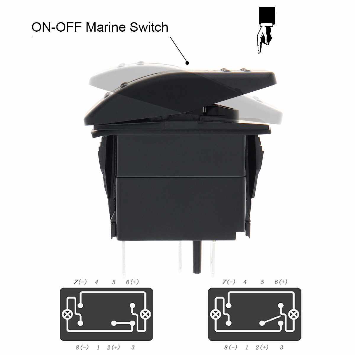 新款直销12v20a 5 针摇杆开关控制LED 适用于 汽车游艇单刀单掷开