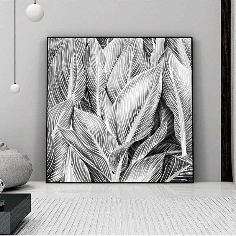 新款直销现简约玄关书房装饰画抽象黑白线条植物客厅挂画餐厅文艺