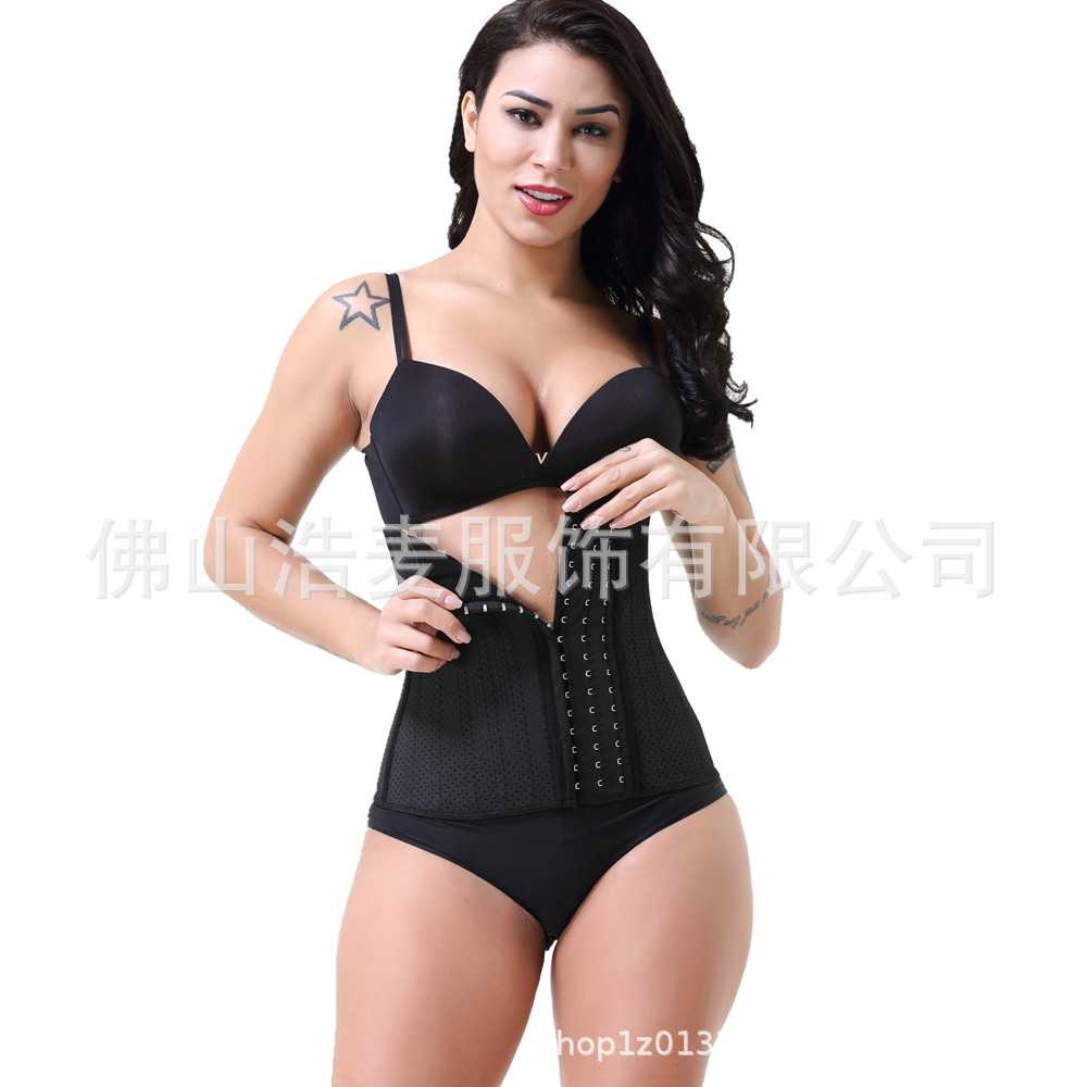 新款直销网红束腰25钢骨透气网孔塑身衣橡胶束身衣透气收腹带束腰