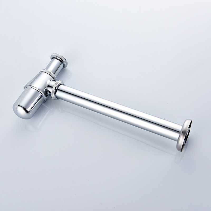 新款直销铜镀铬洗脸盆下水管防臭排水管入墙式面盆去水管配件cien