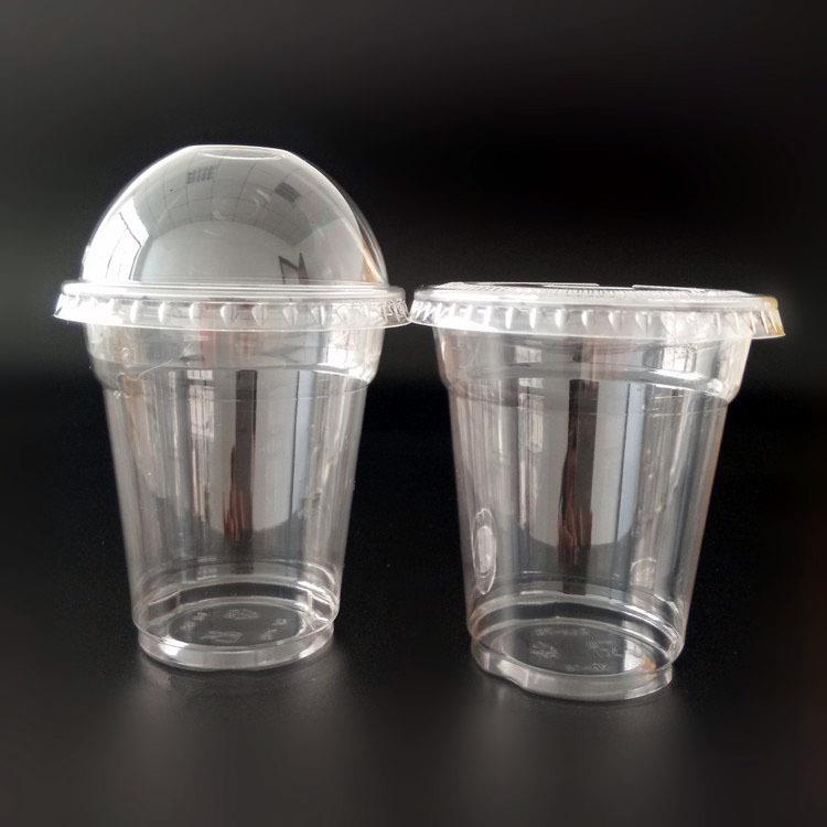 新款直销商用一次性塑料PET透明杯盖 78mm拱盖冷饮杯盖空白水杯透