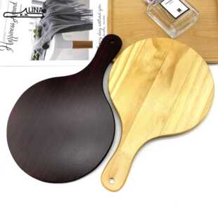 新款直销加大号木镜子后背镜美容院高清手柄镜挂壁式镜子手抓镜单