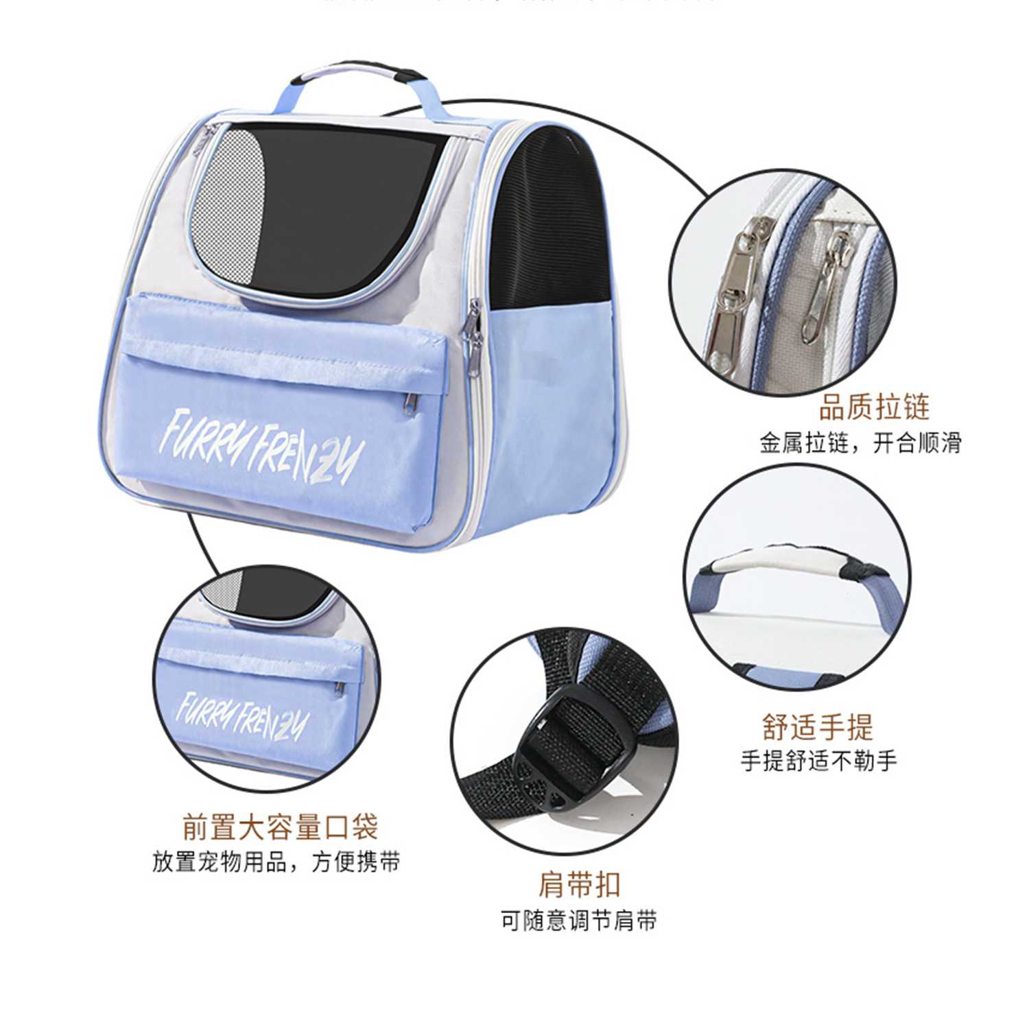 新款直销双肩猫包外出便携带猫背包牛津布宠物外出包大容量猫咪书