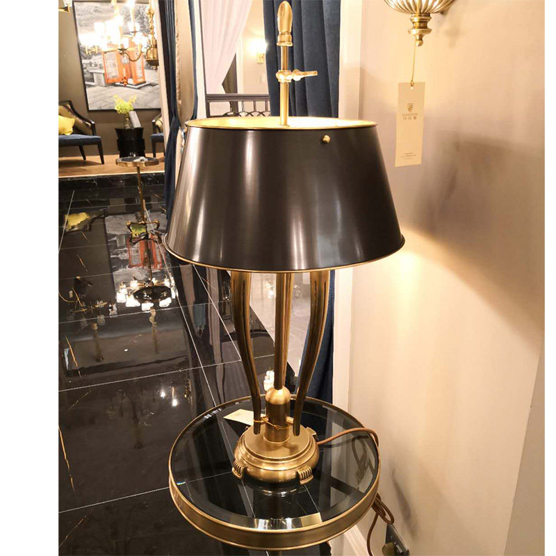 美式客厅纯铜台灯高档简美灯饰全铜台灯欧式古典书房简约别墅铜灯