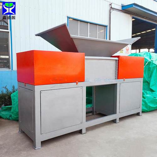 大型双轴冻油脂破碎机单电机工业物料破碎设备800型牛皮撕碎机