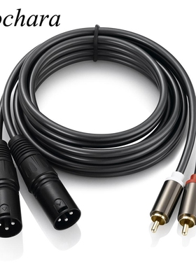 Bochara 1.5m 2RCA Jack Male to Dual XLR Male Cable OFC AUX
