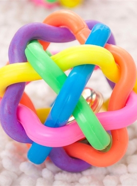 Colorful TRP Ball Cats Dog Toy With Bell Squeak Toys For Pet