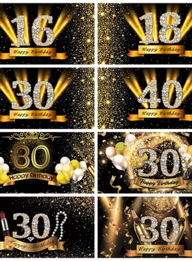 Happy 50 40 30 18 16th Birthday Party Golden Dots Poster Ph