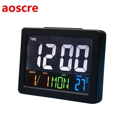 Modern Digital LED Table Desk Night Wall Clock Alarm Watch 2