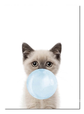 Lovely Vivid Baby Animals Nordic Modern Style Posters Canvas