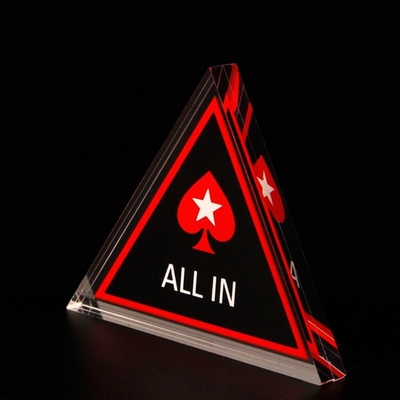 Acrylic Texas Holdem Poker Chip ALL IN Triangle Poker C