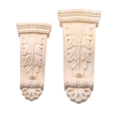 1Pc Woodcarving Corbels Decal Corner Appliques Frame Wall Fu