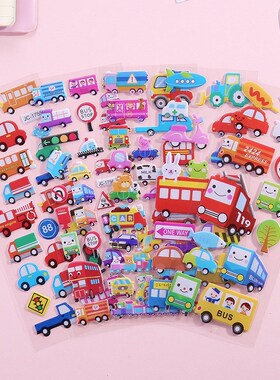 1/5Pcs Stickers 3D Cartoon Stickers Waterproof Bubble PVC