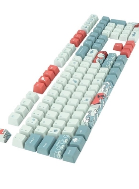 5 Sides Dye Sublimation 108 Ukiyo e Sea Waves Keycap Mechan