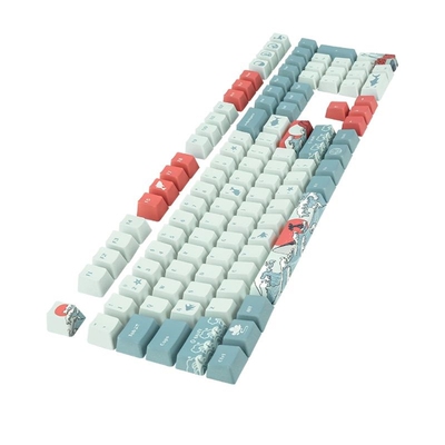 5 Sides Dye Sublimation 108 Ukiyo e Sea Waves Keycap Mechan