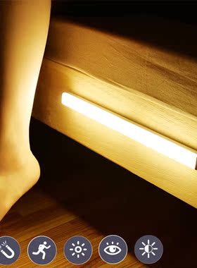LED Closet Night Light Motion Sensor Magnetic Night Lamp For