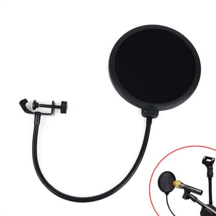 1pc Black Double Layer Studio Microphone Mic Wind Screen Fi