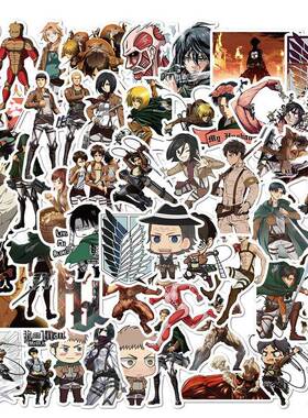 50Pcs/Set Attack on Titan Anime Cartoon Stickers for Skateb