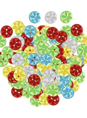 Mixed Color Sewing Buttons Resin Round Embellishments 2 Hole