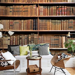 wallpaper for walls 3 d Classical bookshelf art TV backgrou