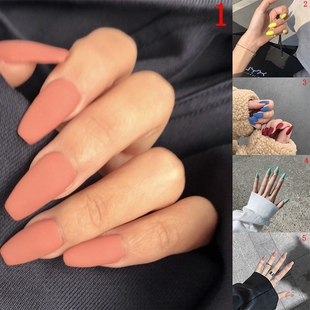 Wholesale Fake Nails Frosted Press On Nails Matte Wine Red