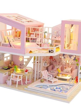 DIY Mini Doll House Kits Models Cottage No For Kids Birthda